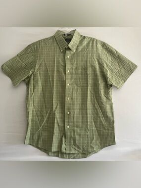Sage Green Plaid Short Sleeve // Modern Academia Arrow Button Down